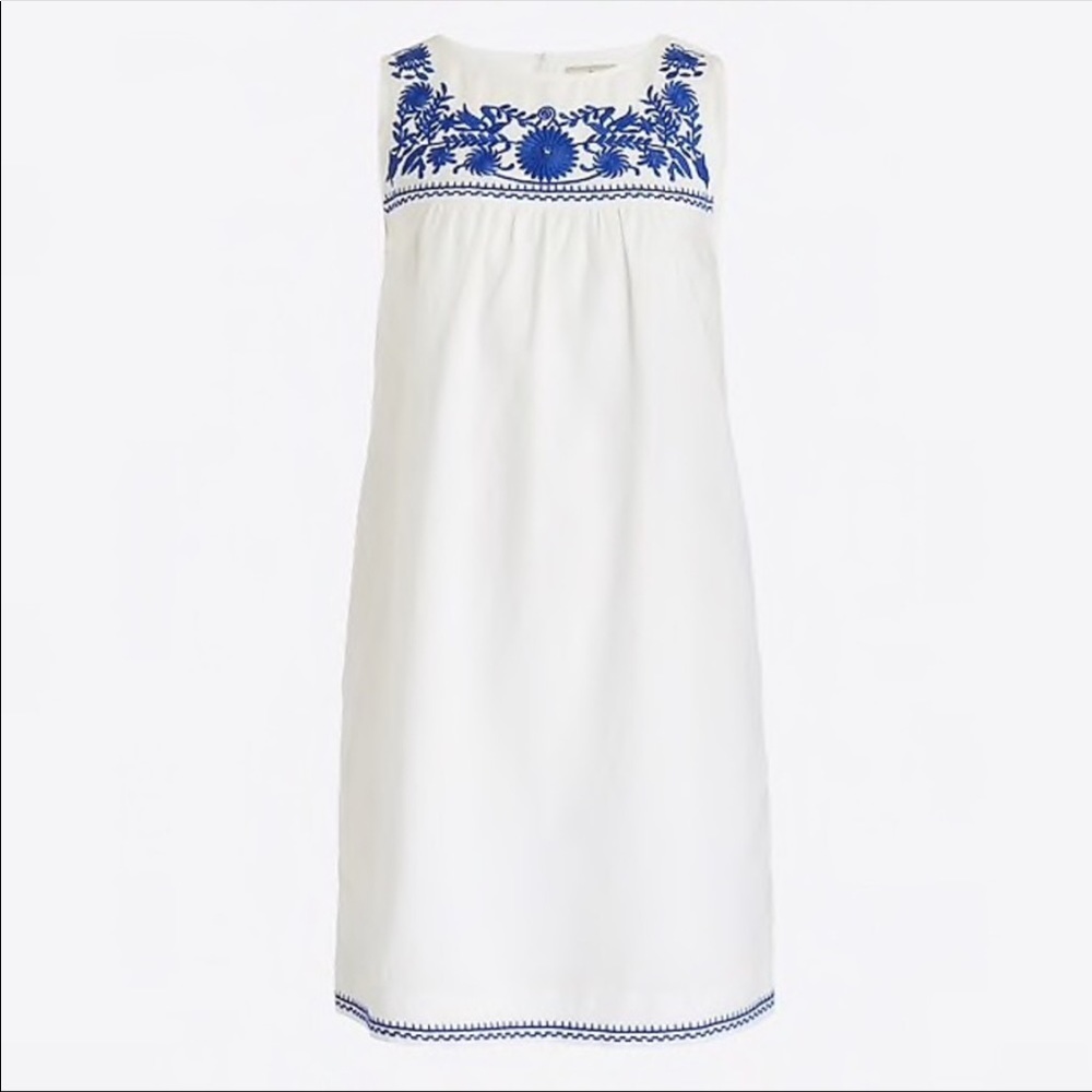 J.Crew Factory Linen embroidered sundress